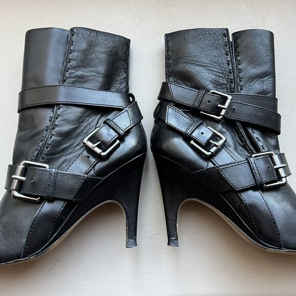 Jean-Michel Cazabat Vita Wrap Strap Black Leather Ankle Boots Women EU 37.5 US 7 - Picture 12 of 16